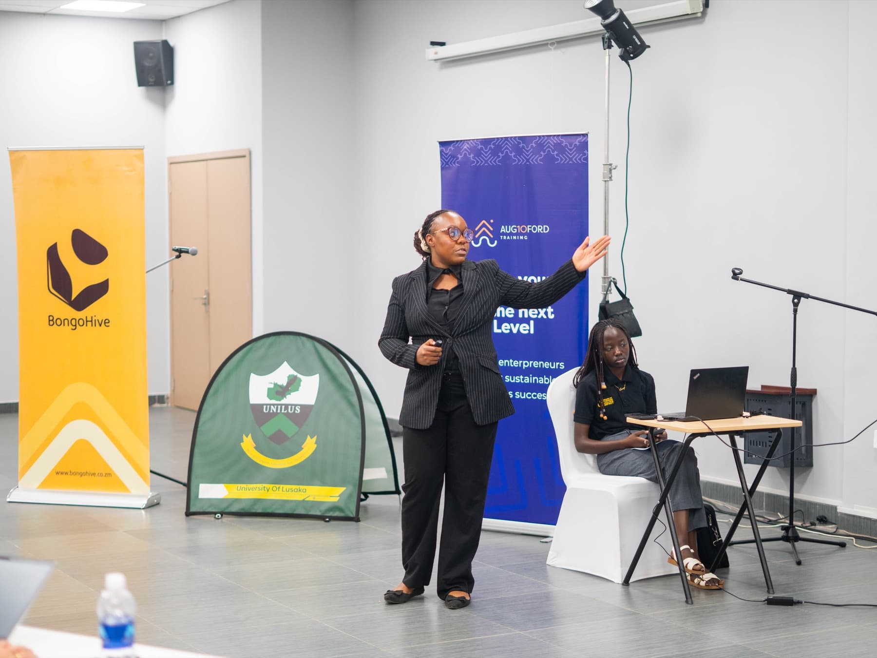 Massi Mapani leading a workshop presentation
